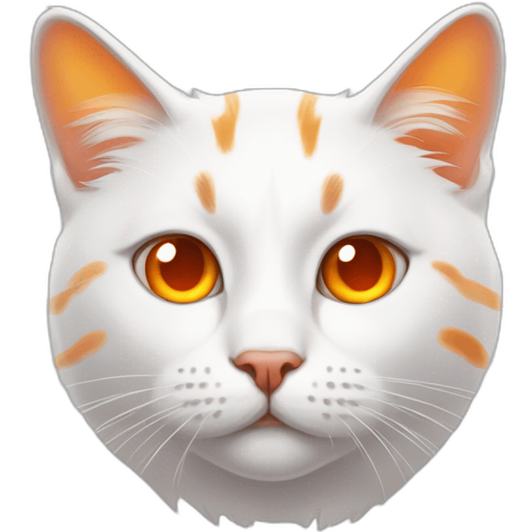 white cat with big orange stains in his head and his left eye emoji