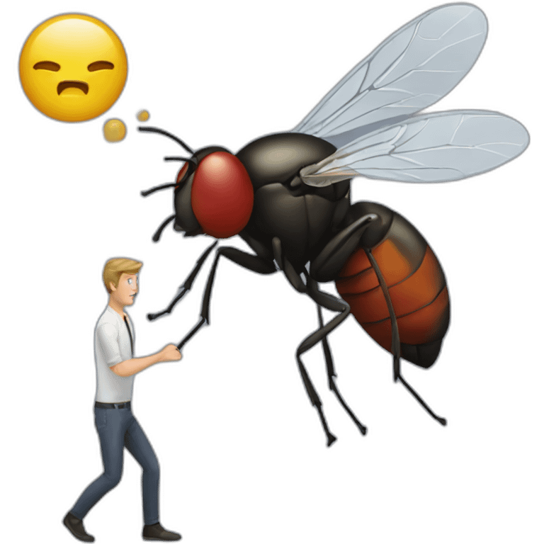 Fly hitting a man emoji