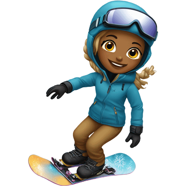 Snowboarding babe emoji