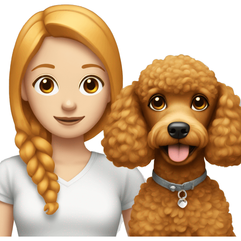 ginger poodle with a blonde girl emoji