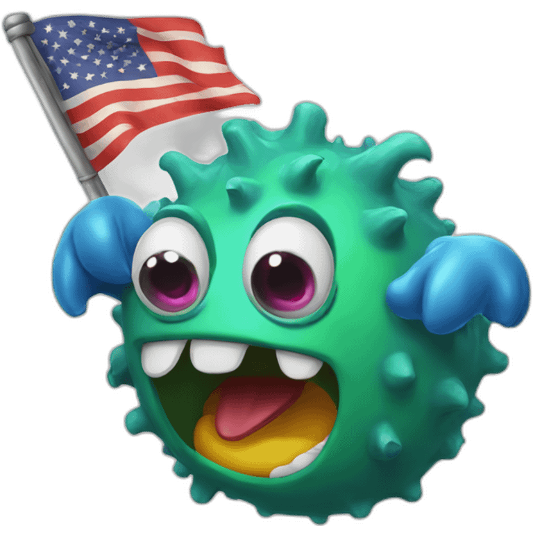 Smell - monster - with- flag-colors emoji