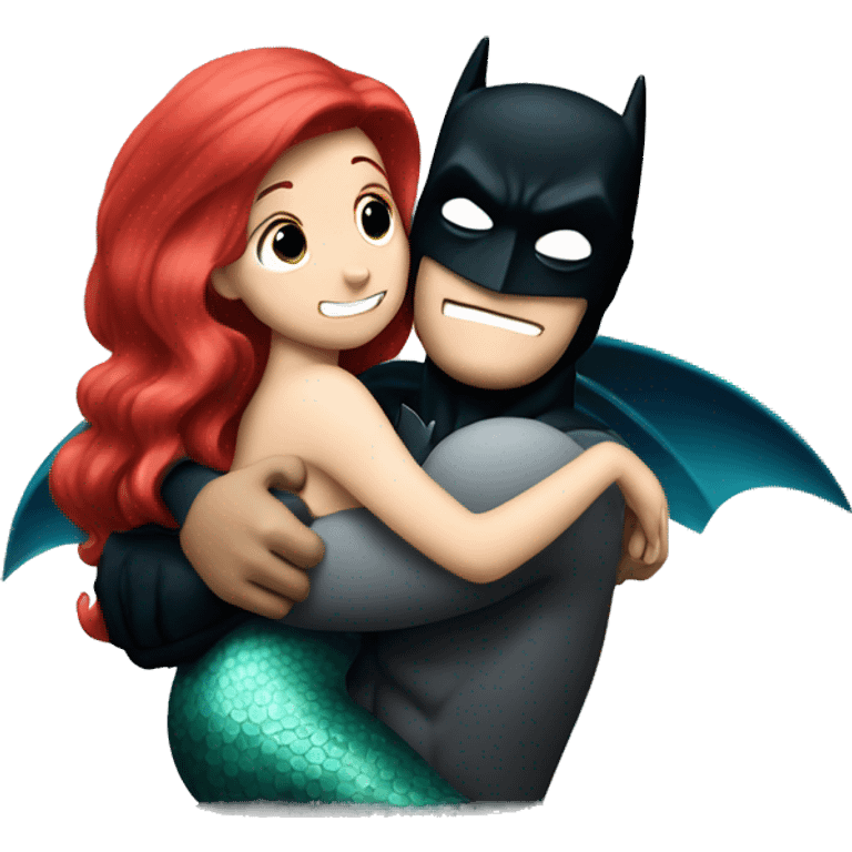 Batman hugging the little mermaid emoji