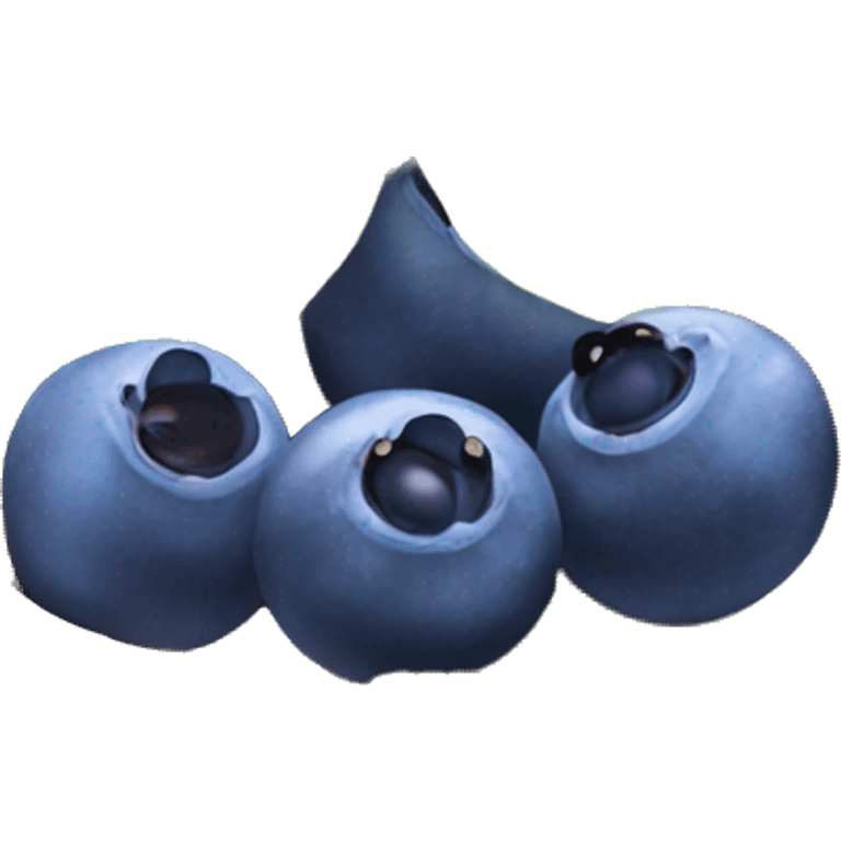 Blueberries in coconut bowl emoji