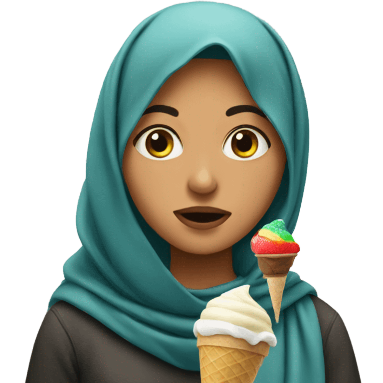 Palestinian girl eating ice cream emoji