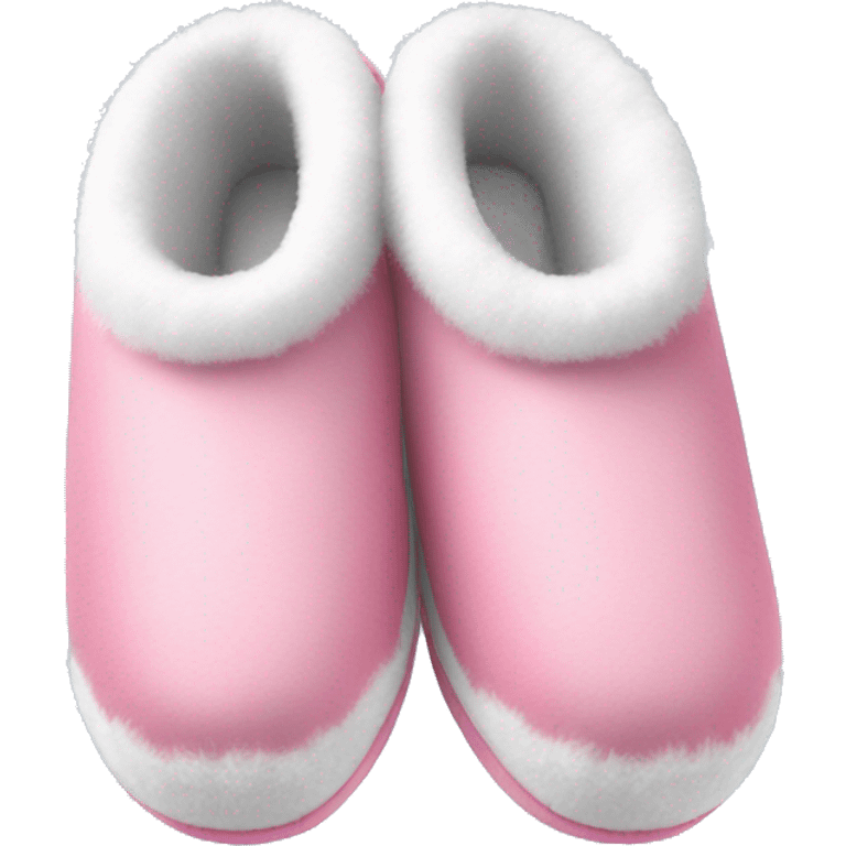 pink slippers with white fuzzy lining  emoji