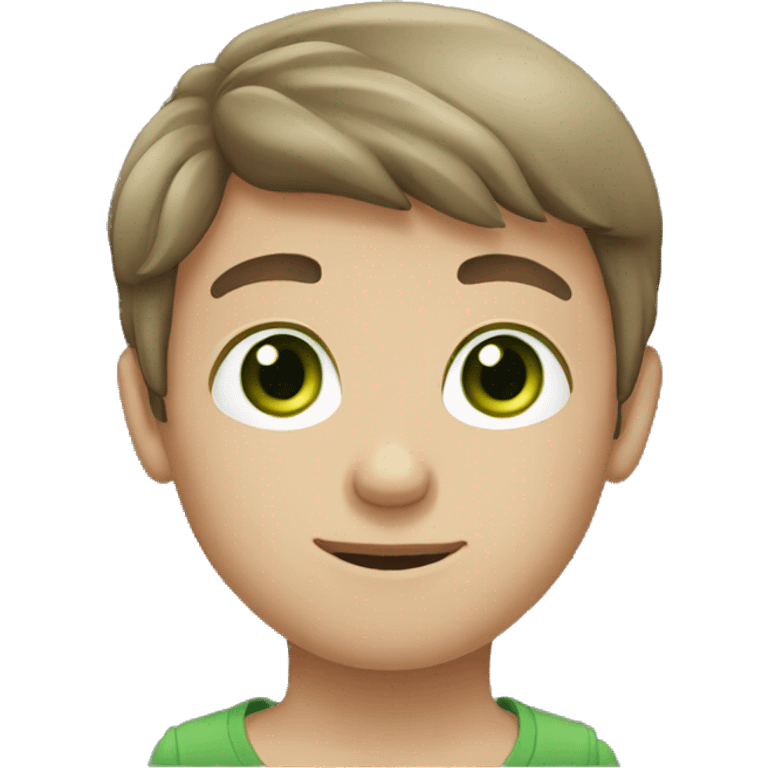 Boy with brown hair and green eyes emoji