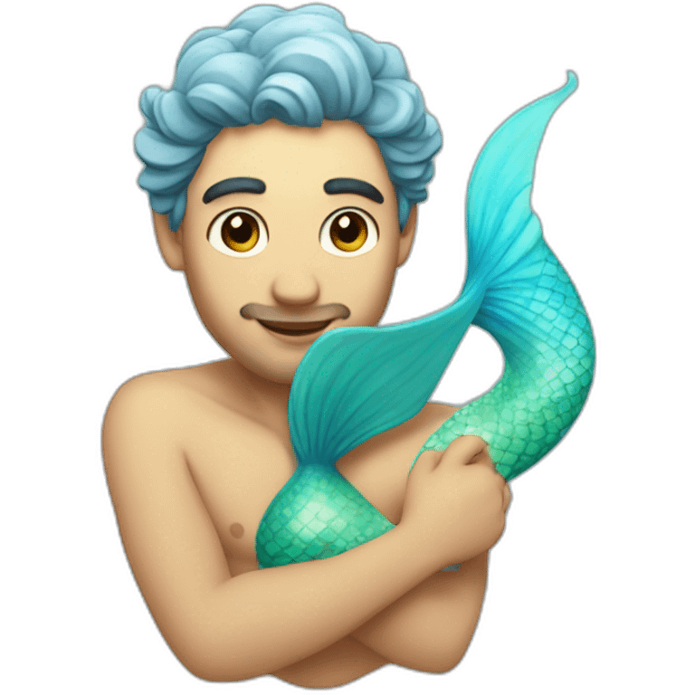 Man water nymph with mermaid tail  emoji