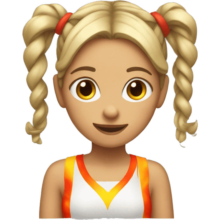 girl with flames for pigtails emoji