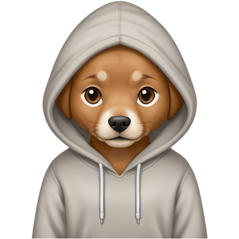 Dog wearing hoodie emoji