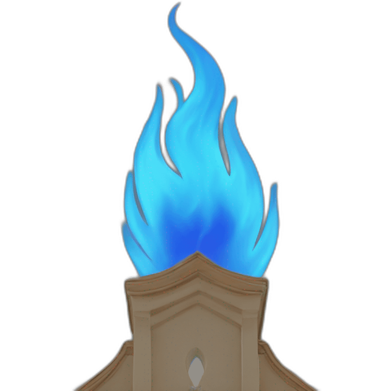 blue flame holy spirit on church emoji