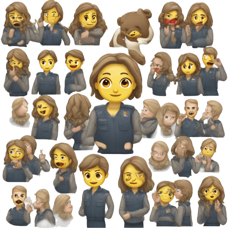 Девушка с русыми волосами ниже плеч, с пухлыми губами и веснушками emoji