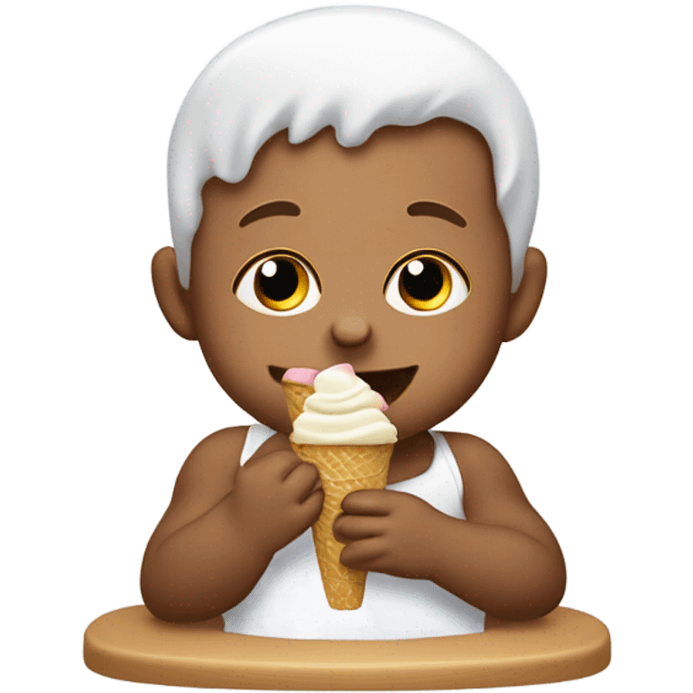 Baby eating ice cream emoji