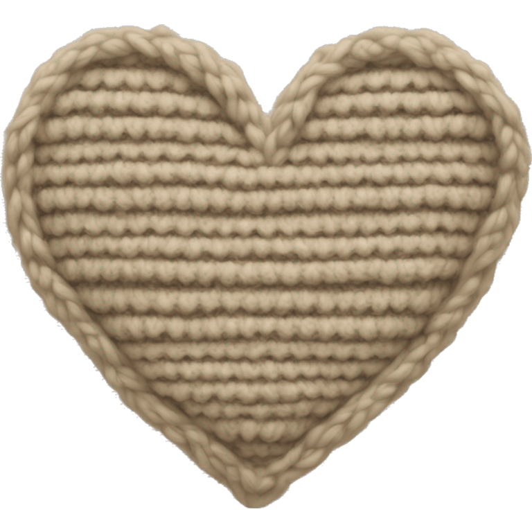 Knitted beige heart emoji