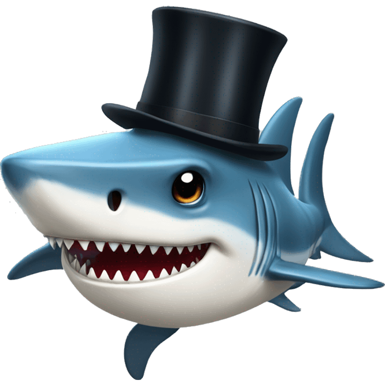 shark with tophat emoji