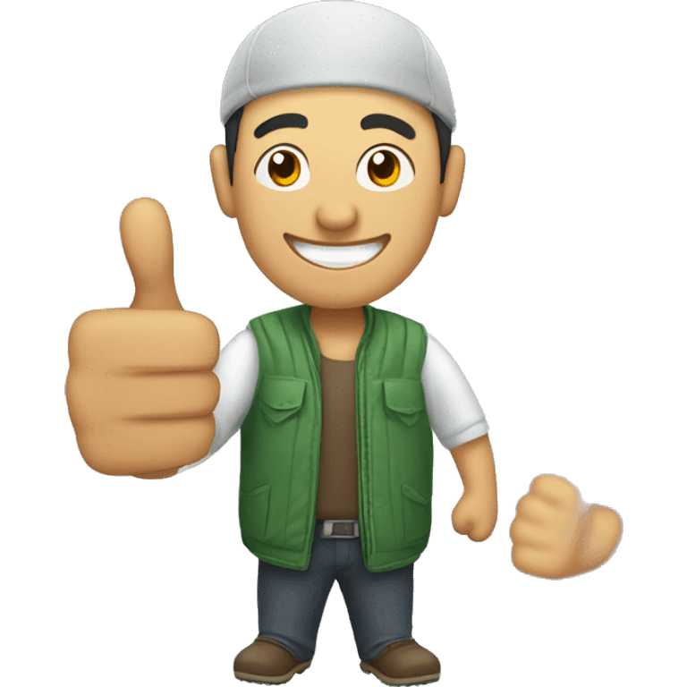 Smiling Kyrgyz man showing thumbs up  emoji