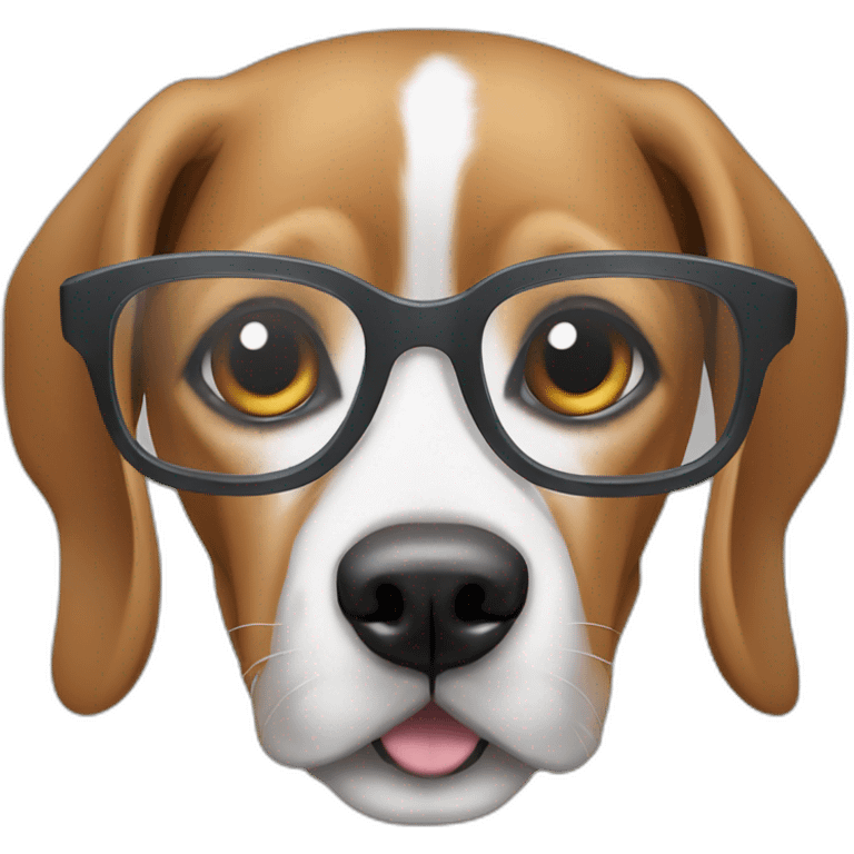 Dog Gray beagle with mastin, Gray Eyes with Glasses emoji