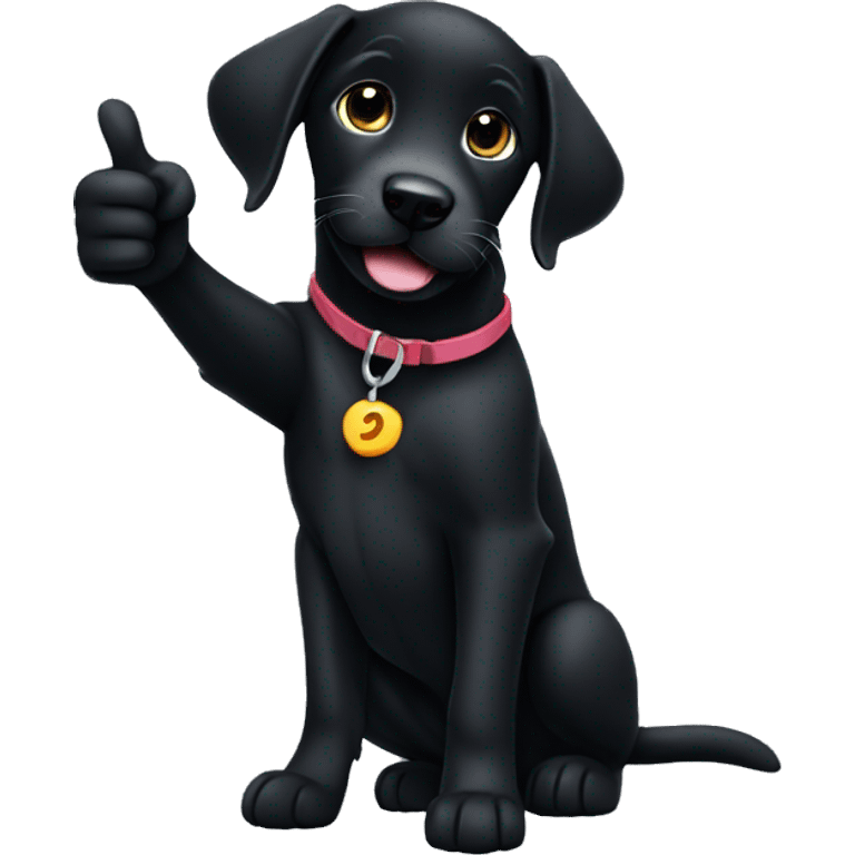 black labrador puppy giving thumbs up emoji