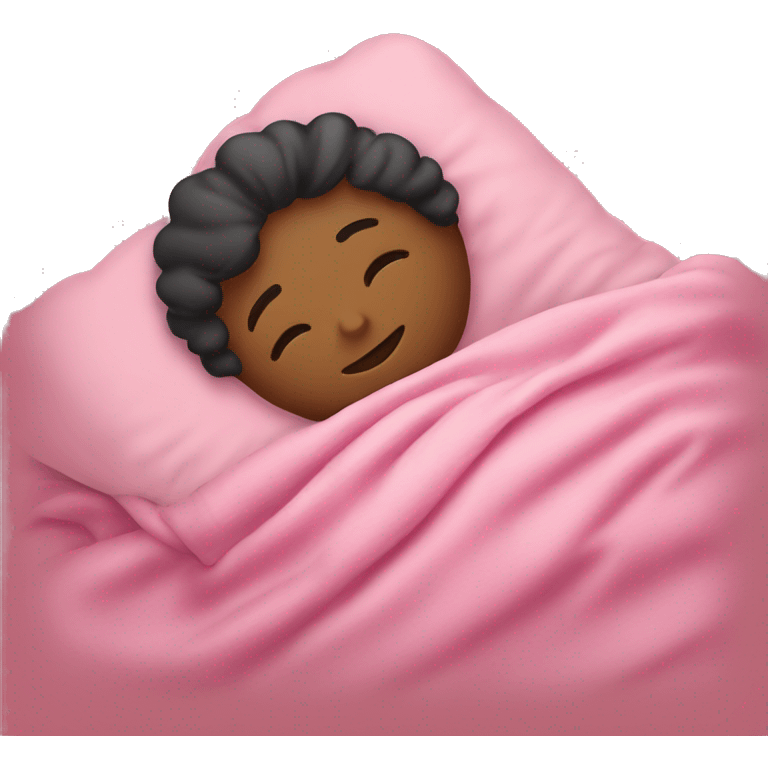 Someone sleeping with a pink blanket  emoji