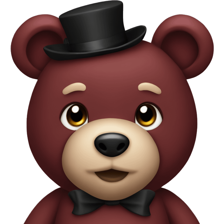 maroon teddy bear with black bow emoji