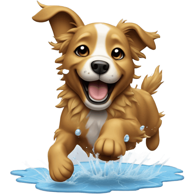 dog enjoying rainy day emoji