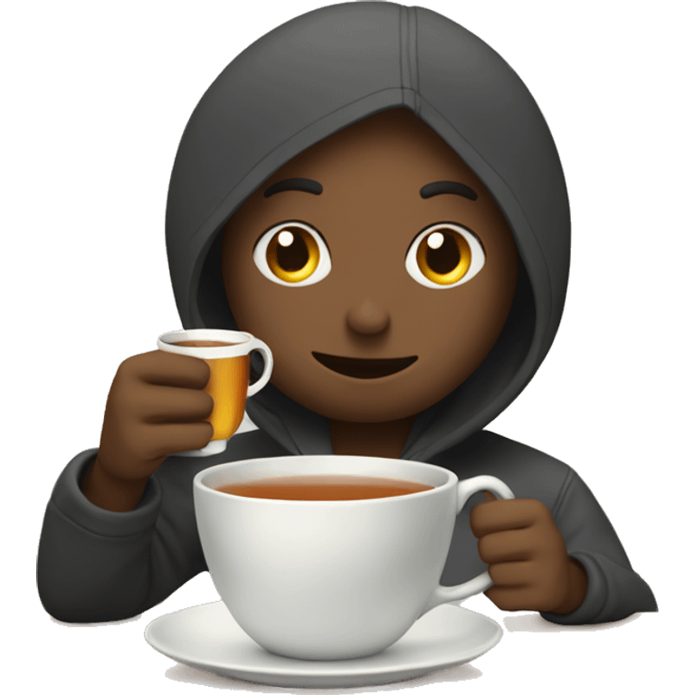 AI BOT drinking tea emoji