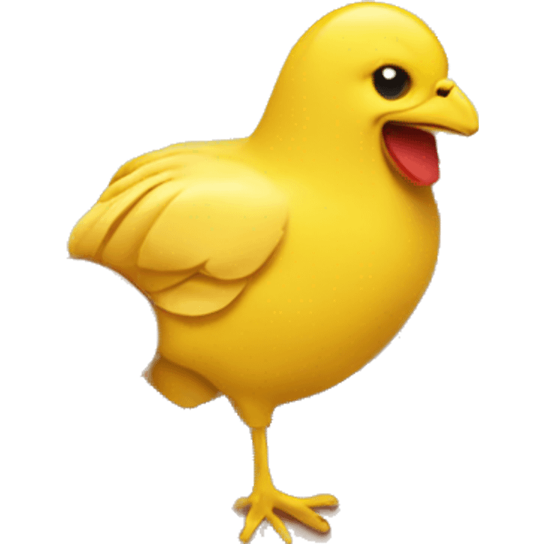 yellow emoji eating a piece of chicken emoji