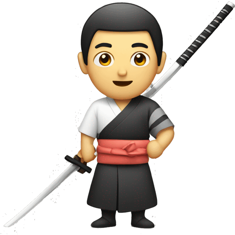 asian man with katana and sushi emoji