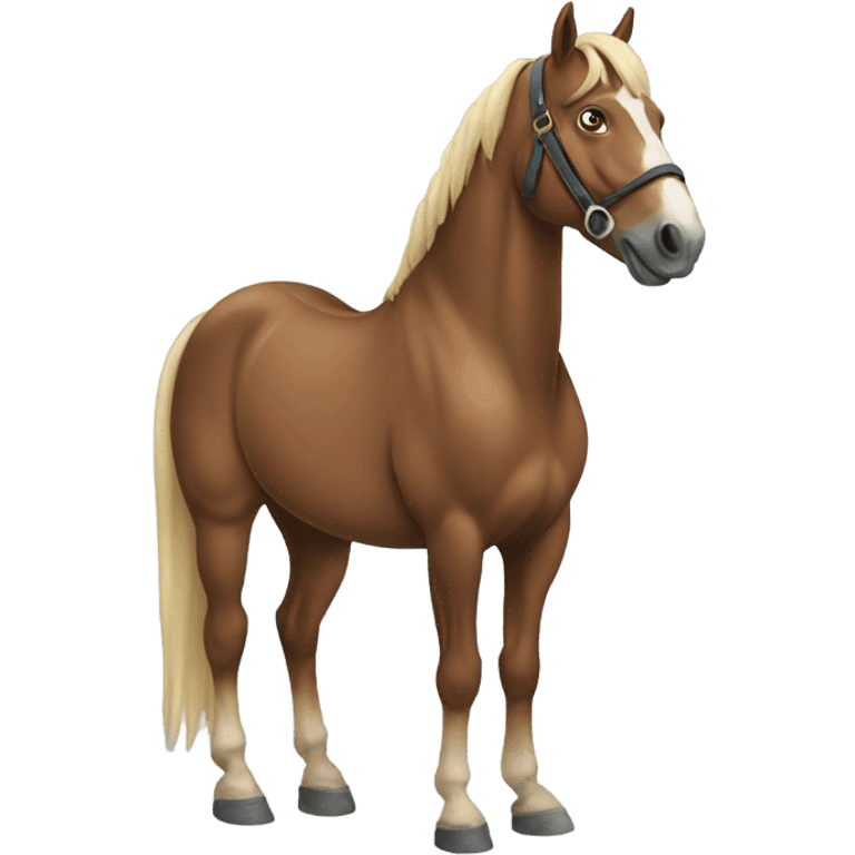 Horse wearing pants emoji