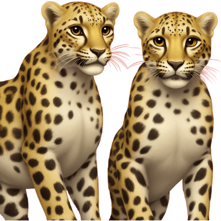 two yellow heads leopards on red flag emoji