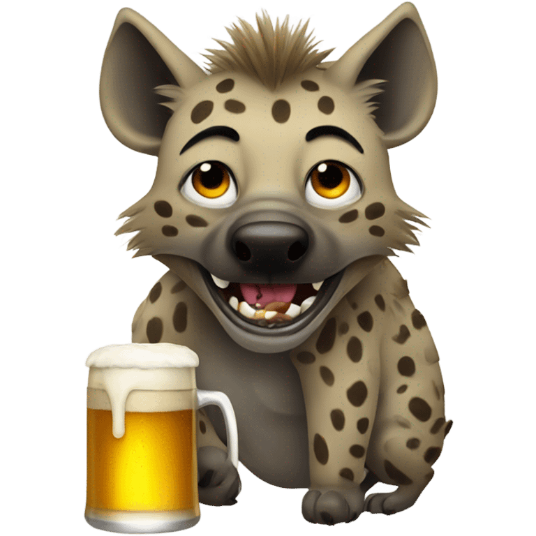 Hyena with beer  emoji