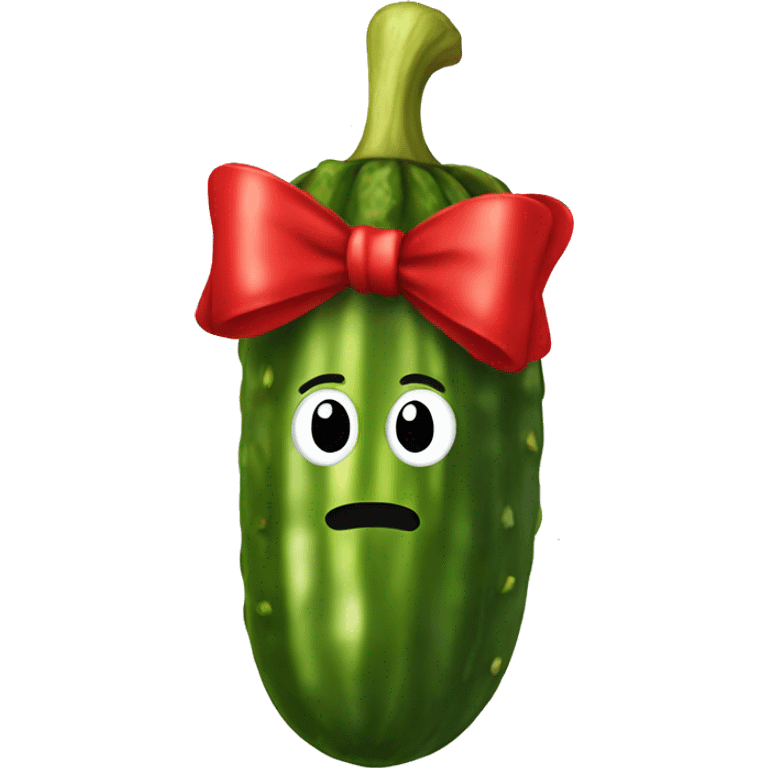 Pickle with red bow on top emoji