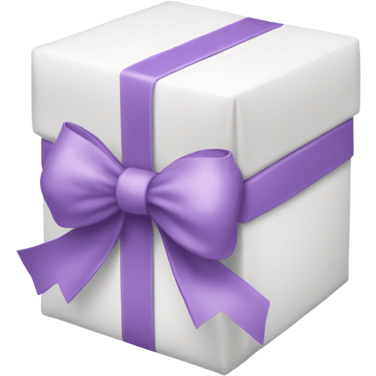 White gift with a lilac ribbon emoji