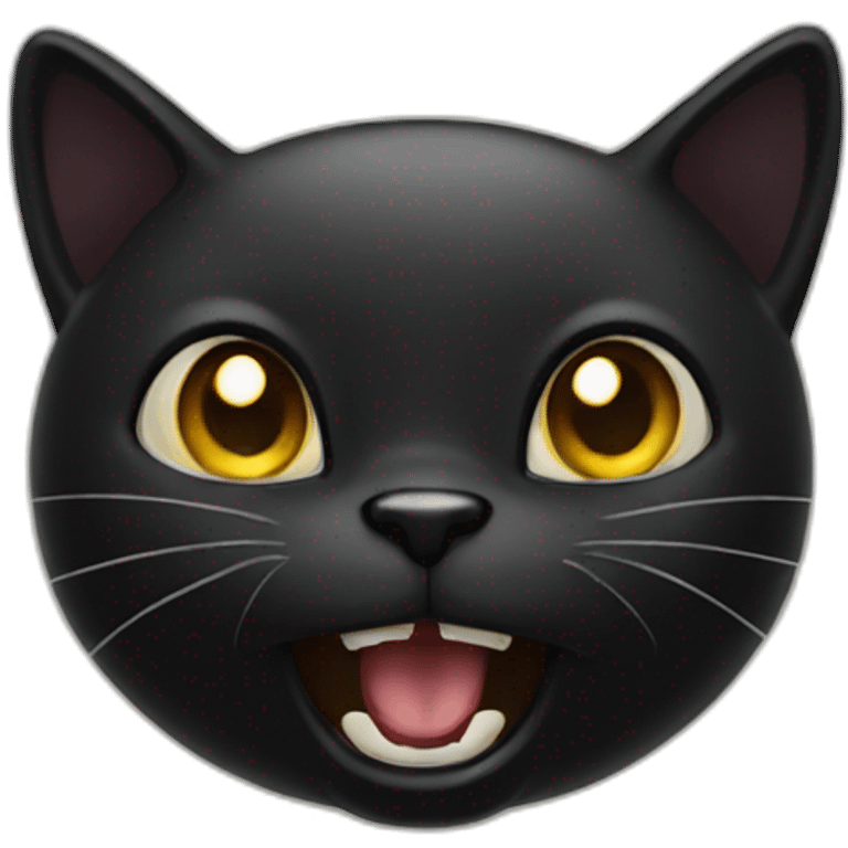 Black Cat yelling emoji