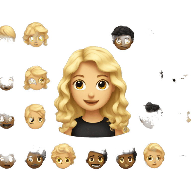 Girl with blond curl with boy with black cut hair  emoji