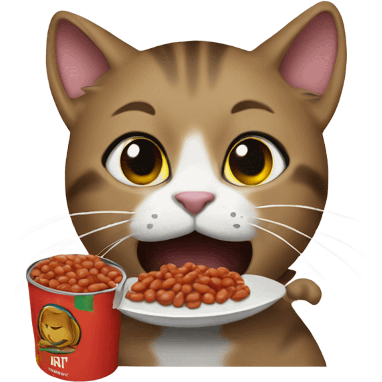  cat eating baked beans emoji