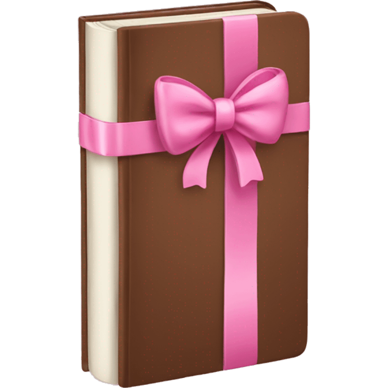 Brown books with pink bow emoji