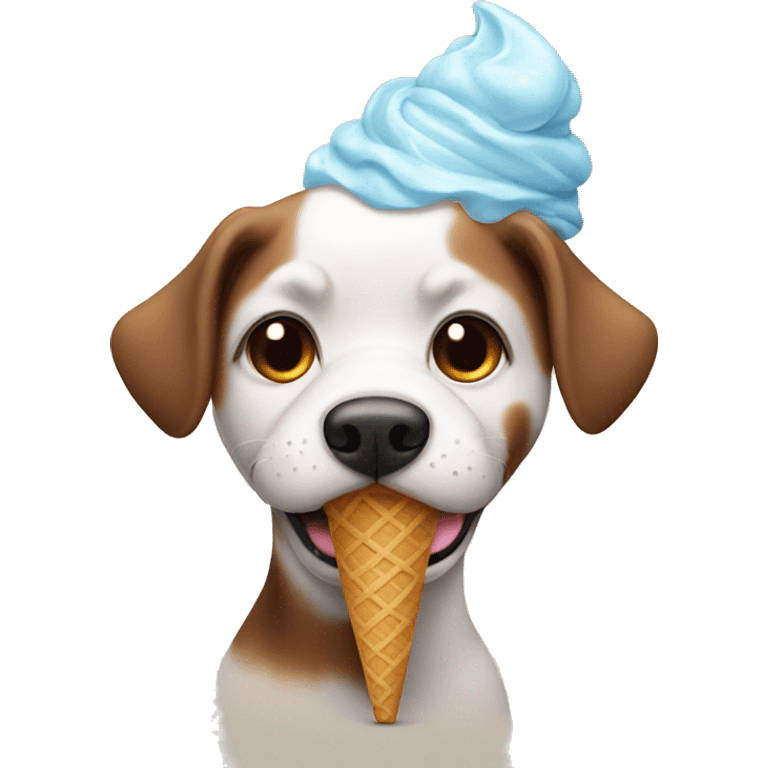 Dog with ice cream emoji