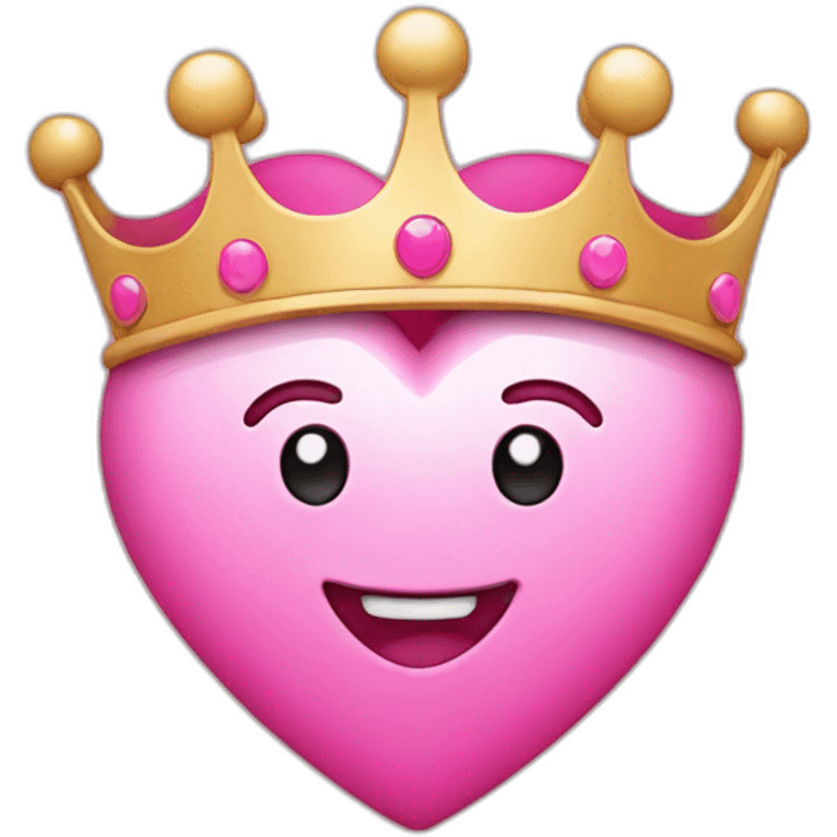 Pink heart with crown emoji