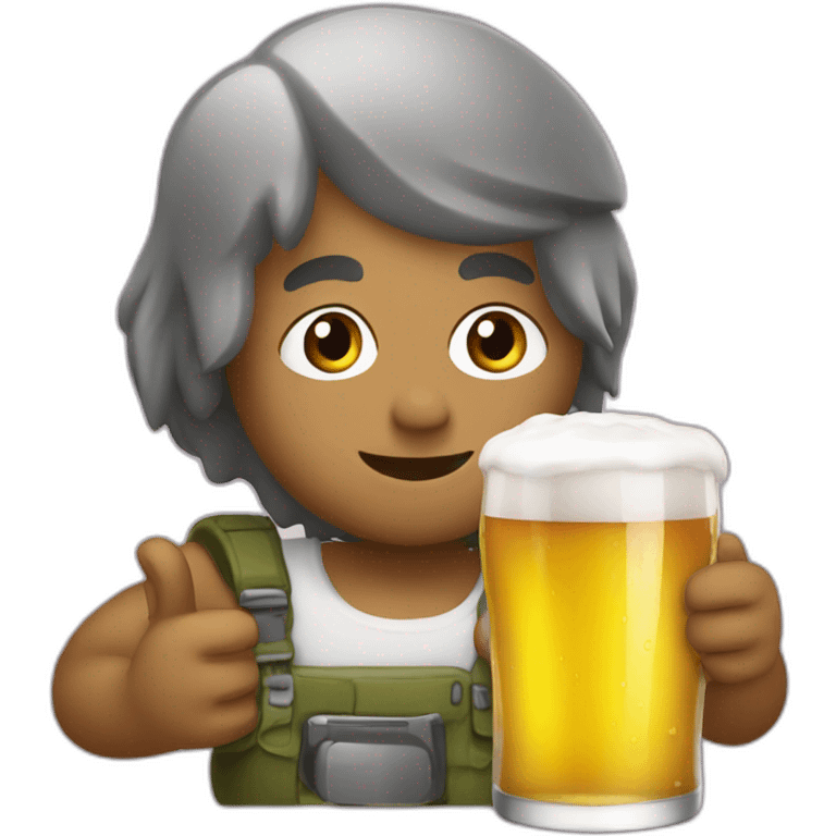 Pelon bebiendo cerveza emoji