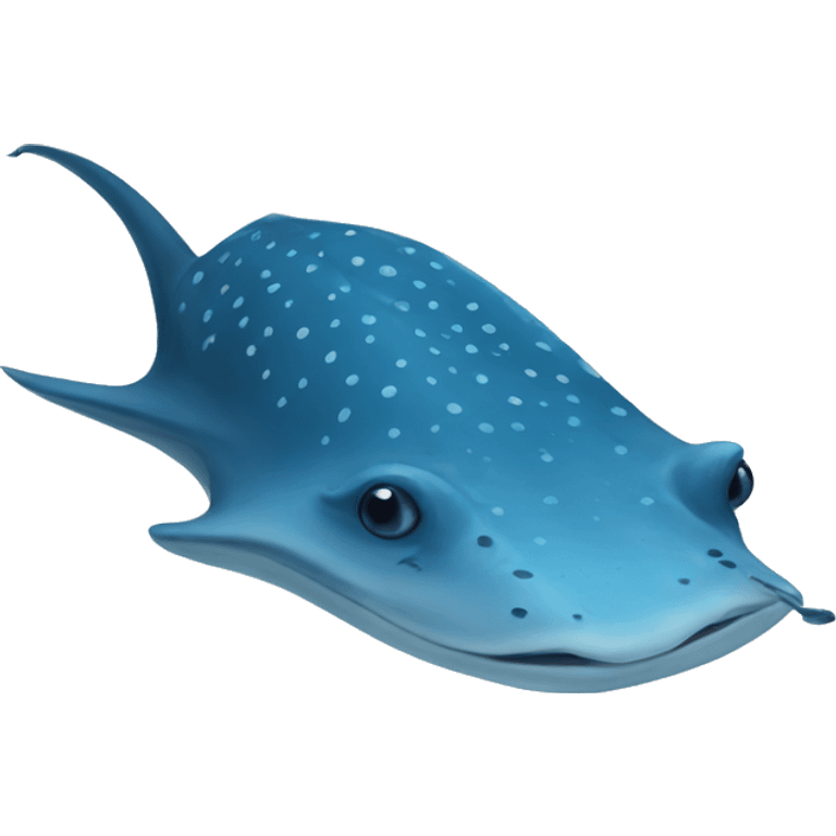 Blue stingray with white dot emoji