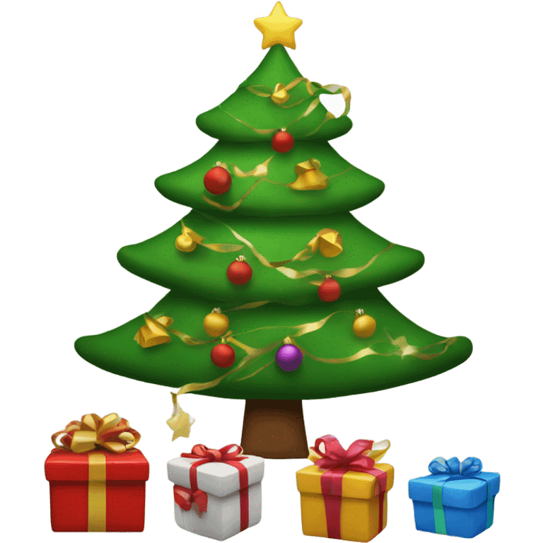 Christmas tree with the gifts below emoji