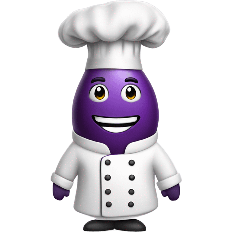 Eggplant vegetable wearing chef’s hat emoji