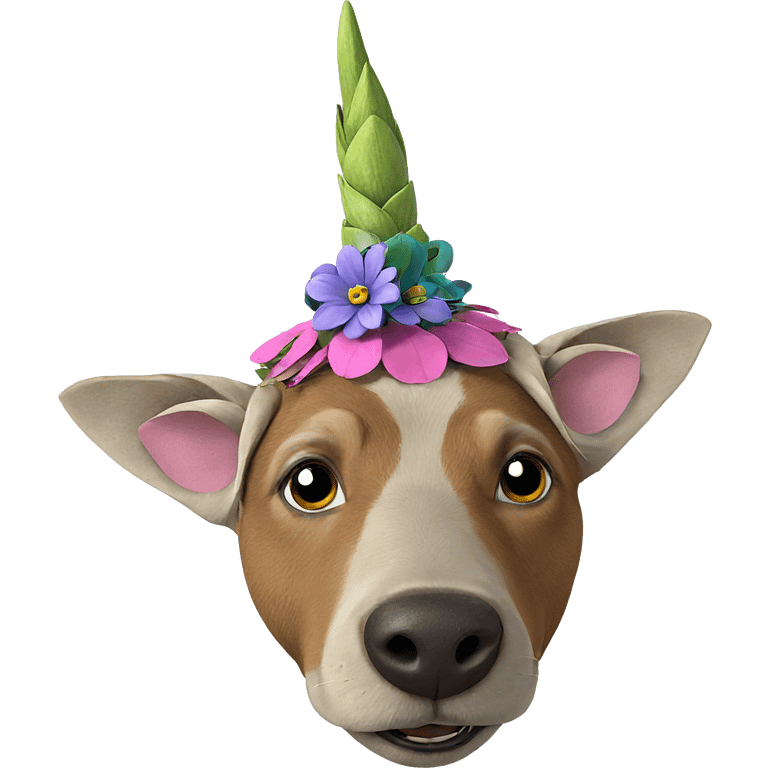 flower adorned animal portrait emoji