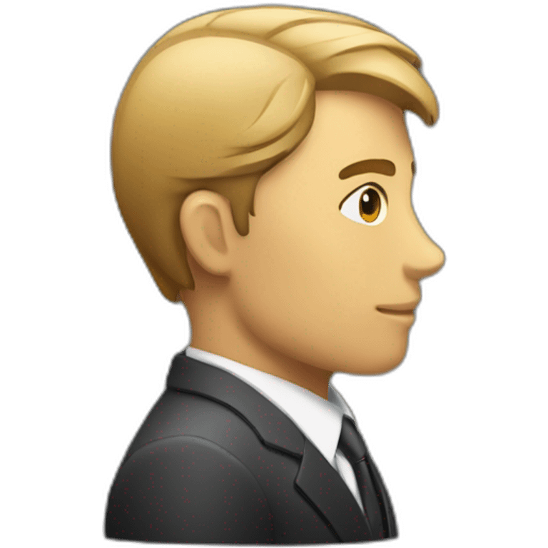 man in suit looking to the right (side view) emoji