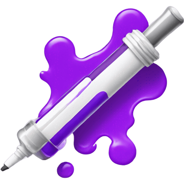 syringe with a violet paint emoji