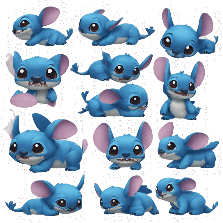 stitch na bóia de patinho emoji