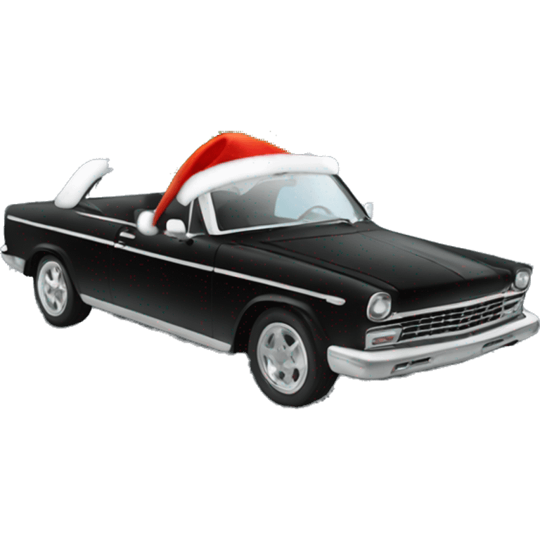 Christmas black car with Christmas tree emoji