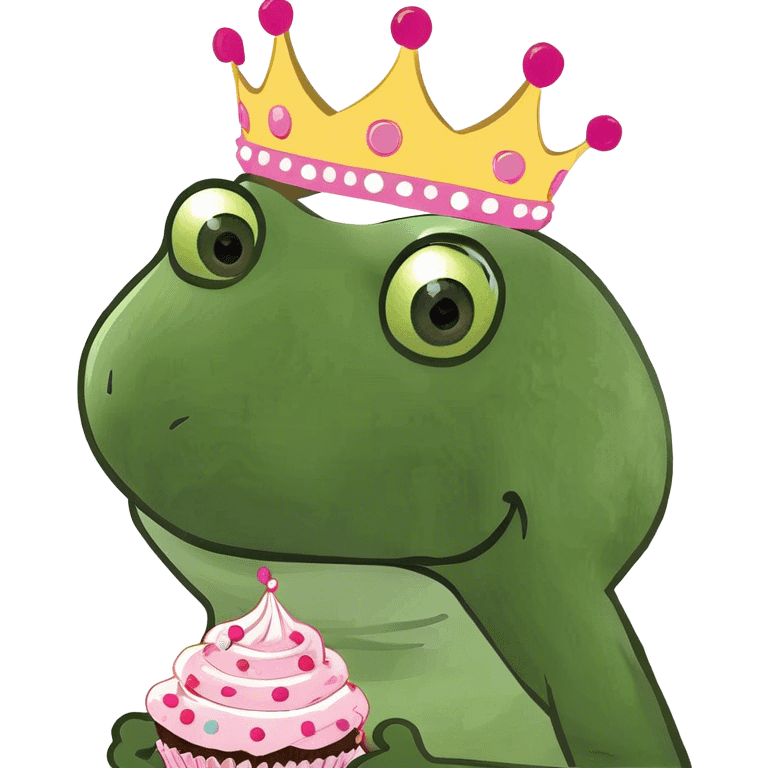 cupcake princess frog  emoji