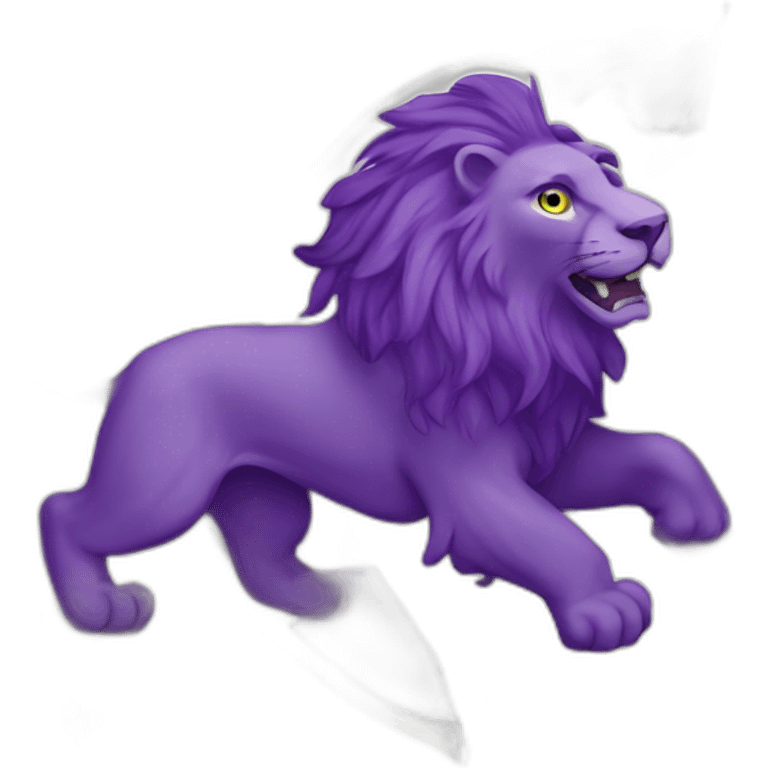 rampant purple lion inside a white flag emoji