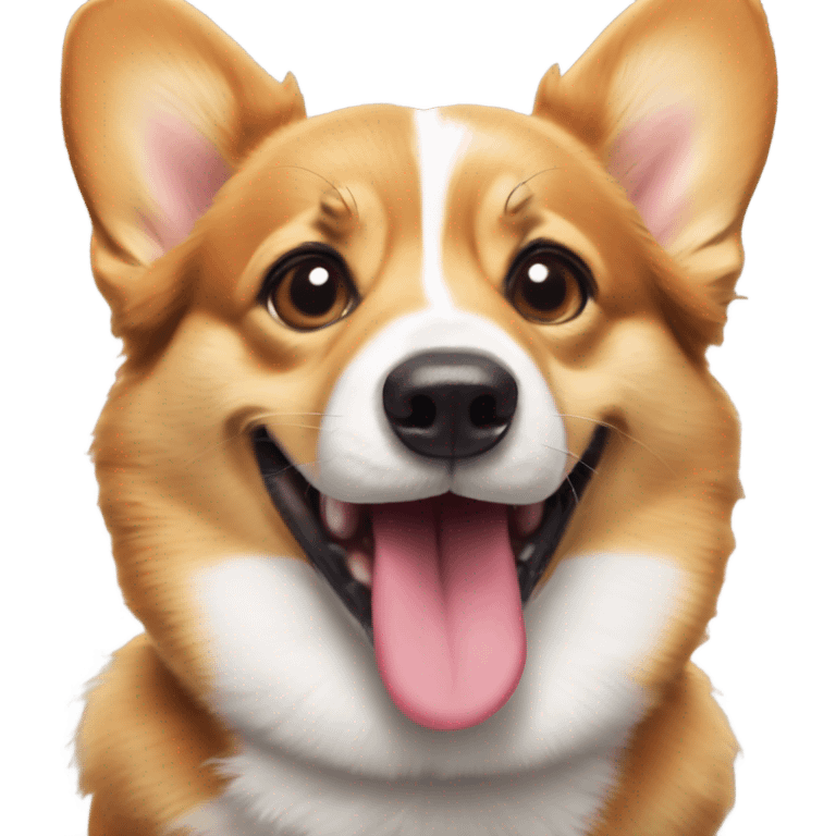 Corgi sticking out tongue emoji